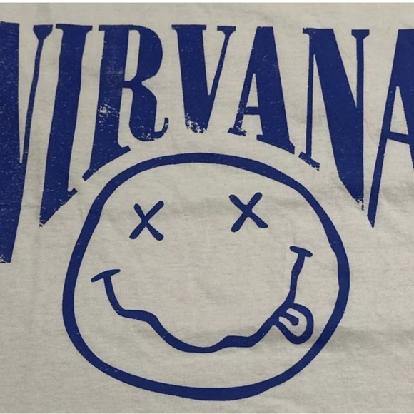NEW Nirvana Men's Short Sleeve White Graphic Crew Neck Tee Size XL Kurt Cobain - Picture 2 of 3